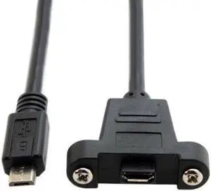 Aomoproing Micro USB 5Pin Male to Female Extension Panel Mount Type Cable with Screws 50cm Aomoproing Micro USB 5Pin Male to Female Extension Panel Mount Type Cable with Screws 50cm