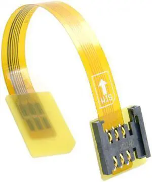 Aomoproing GSM CDMA Standard UIM SIM Card Kit Male to Female Extension Soft Flat FPC Cable Extender 10cm
