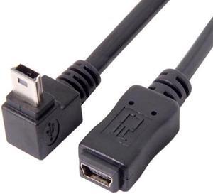 Aomoproing GPS Mini USB 5P 90D Down Direction Angled Male to 5p Female Extension Cable 0.2M