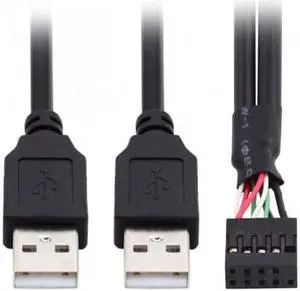 Aomoproing Motherboard 9Pin 10Pin Female Housing to Dual USB 2.0 Male Type-A Cable 50cm Aomoproing Motherboard 9Pin 10Pin Female Housing to Dual USB 2.0 Male Type-A Cable 50cm