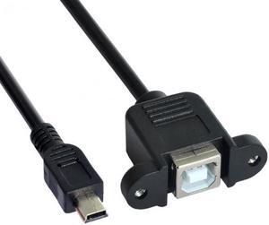 Aomoproing  Mini USB 5pin Male to USB B Female Panel Mount Type Cable With Screws