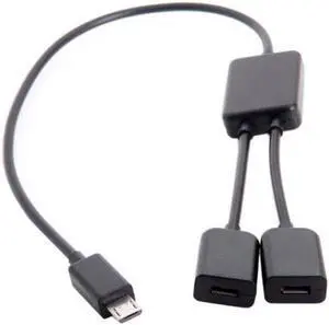 Aomoproing Micro USB to Dual Ports Micro USB Female Hub Cable For Laptop PCMouseFlash Disk