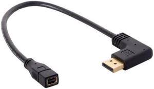 Aomoproing Left Angled DP DisplayPort 90 Degree to Mini DP DisplayPort Female Cable for Displays Monitors