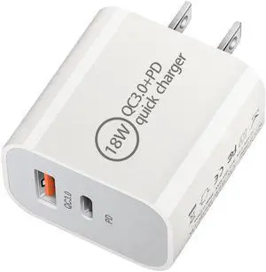 18W PD Charger + QC 3.0 Charger Adapter Dual USB Snel Opladen 3.0 Oplader Voor QC 3.0 Mobiele Telefoon Charger Adapter
