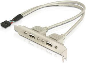 Aomoproing  PCI-E USB 2.0 A type Female Screw to Motherboard 9p header cable with bracket