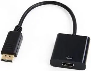 Aomoproing 20cm DP DisplayPort to HDMI Video Audio Converter Cable Black