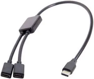 Aomoproing Type-C to Dual Ports USB-C Female Hub Cable For Laptop PCMouseFlash Disk