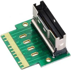 Aomoproing PCI-E Slimline SAS 4.0 SFF-8654 8i 74pin to SFF-8654 74pin Male to Female Extender Adapter Angled Test Tools