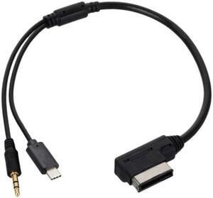 Aomoproing  Media In AMI MDI to Stereo 3.5mm AudioUSB-C Aux Adapter Cable For Car VW AUDI 2014 A4 A6 Q5 Q7