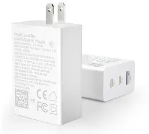 USB C Charger, 65W 3 Port Foldable USB C Wall Charger, PD 3.0 Fast GaN Charger Block Compatible for Mac-Book,i-Pad,i-Phone 14 13 12 Pro Max, Galaxy S23 S22 S21 S20 Note 20, Steam Deck,Switch (White)