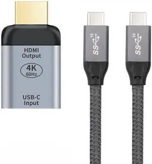 Aomoproing 10Gbps 100W Cable USB-C Type C Female Source to HDMI Sink HDTV Adapter 4K 60hz 1080p for TabletPhoneLaptop