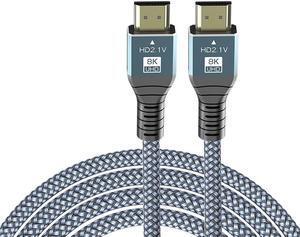 New 8K HDMI-compatible Cable, 48Gbps 8K & 4K Ultra High Speed Cords(8K@60Hz 7680x4320, 4K@120Hz) eARC HDR10 HDCP 2.2 & 2.3 3D, Compatible for PS5/PS4/X-Box/Roku TV/HDTV/Blu-ray, 3.3ft, 2-Pack