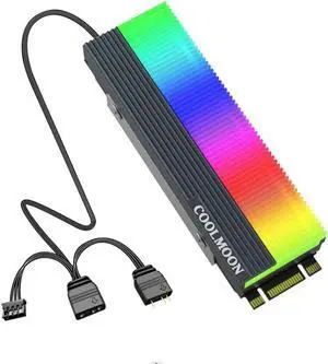COOLMOON ARGB M.2 SSD Hard Disk Heatsink Heat Dissipation Radiator Cooling Silicon Therma Pads Cooler M2 2280 NVME Radiator