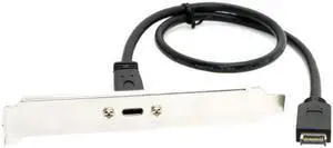 Aomoproing UC-037 USB 3.1 Front Panel Header to USB-C Type-C Female Extension Cable 40cm with Panel Mount Screw