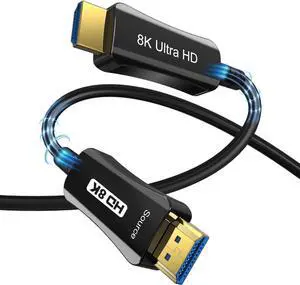 8K Fiber Optic HDMI 2.1 Cable 16FT/5M,8K60hz 4K120hz 4K144hz HDCP 2.3 2.2 48Gbps Ultra High Speed Compatible with Apple-TV Dolby Vision Atmos PS5 PS4, Xbox, RTX 3080 3090