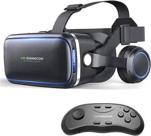 Virtual Reality Headset - VR SHINECON 3D Glasses for Movies, Video, Games - VirtuReality Glasses VR Goggles for iPhone, Android and Other Phones Within 4.7-6.2 inch