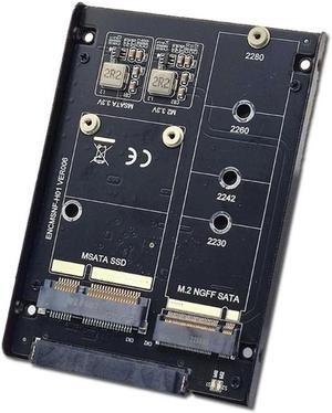Aomoproing Dual MSATA NGFF B+M SSD Card JBOD Raid0 Span Bridge to 2.5inch SATA Combo HDD Disk Drive Enclosure
