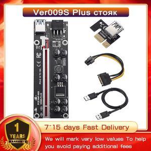 PCI-E Riser Card 60CM Ver 009s plus PCIE Riser Extension Cable PCI Express Adapter X16 Extender For GPU Graphics Card