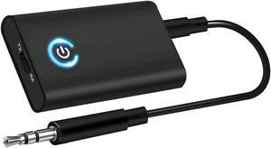 2-in-1 Bluetooth 5.0 Transmitter Receiver with 3.5mm Jack Aux for TV PC Home Car Sound System