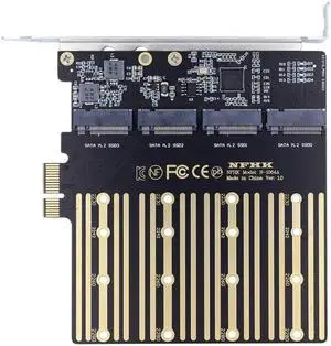 Aomoproing Four SATA NGFF Key B+M SSD to PCI-E 1x Mainboard Desktop Adapter Converter SSD Card ASM1064 2280 Aomoproing Four SATA NGFF Key B+M SSD to PCI-E 1x Mainboard Desktop Adapter Converter SSD Card ASM1064 2280