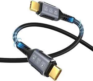 Gen3 40Gbps USB 4.0 Type C to C 240W Fast Charging Cable 1FT, 240W Type C To USB C Fast Charging Cables 48V 5A USB4 PD3.1 QC5.0 Full Function Thunderbolt 3/4 40Gbps 8K 60Hz Video Data Cable 1 ft.