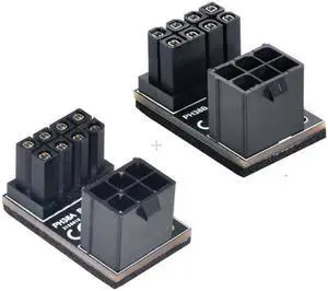 Aomoproing  ATX 6Pin Female to 8pin Male 180 Degree Angled Power Adapter for Desktops Graphics Card