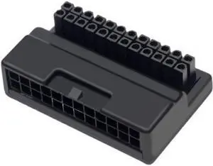Aomoproing Overmold ATX 24Pin Female to 24pin Male 90 Degree Power Adapter Mainboard Motherboard for Desktops PC Supply