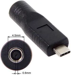 Aomoproing DC Jack 4.5x3.0x0.6mm Input to USB-C Type-C Power Plug Charge Adapter for Laptop Phone Aomoproing DC Jack 4.5x3.0x0.6mm Input to USB-C Type-C Power Plug Charge Adapter for Laptop Phone