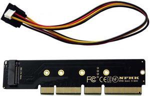 Aomoproing NGFF M.2 M-key NVME AHCI SSD to PCI-E 3.0 16X 8X 4X Power Adapter Low Profile Height 3cm for 110mm 80mm SSD 1U Server