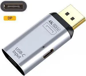 Aomoproing USB-C Type C Female Source to Displayport DP Sink HDTVPD Power Adapter 4K 60hz 1080p for PhoneLaptop