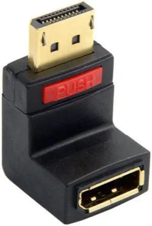 Aomoproing Up Angled 90 Degree DP DisplayPort Male to Female Extension Adapter 4K