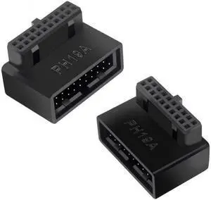 Aomoproing  1Set USB 3.0 20pin Male to Female Extension Adapter UpDown Angled 90 Degree Overmold