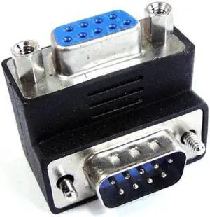 Aomoproing Up Angled 270 degree RS232 D-Sub 9Pin Male screw type To Female Nut type extension Adapter