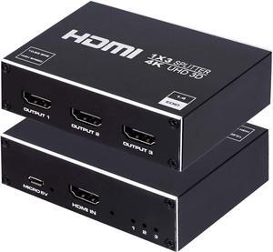 1x3 HDMI Splitter,1 in 3 Out HDMI Splitter Audio Video Distributor Box Support 3D & 4K x 2K Compatible for HDTV, STB, DVD, PS3, Projector Etc