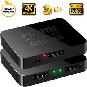 HDMI Splitter 1x2,HDMI Splitter 1x2 Ultra Thin 1 Input 2 Output HDMI Switcher Box Support 4K@30Hz, 1080p@60Hz, 3D, 2160p for PS4, Xbox, Apple Tv and More