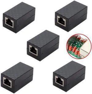 Aomoproing  5pcs/lot Lightning Protection RJ45 UTP STP CAT6 CAT5e Female to Female Network Lan Adapter Extender