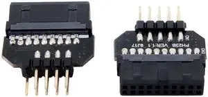 Aomoproing 1set Reversible USB 2.0 9Pin Housing to Motherboard USB 3.0 20pin Header Female Adapter