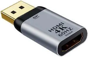 Aomoproing DisplayPort DP Source to HDMI Sink Displays 4K@60hz Ultra HD Converter Adapter for Laptop HDTV
