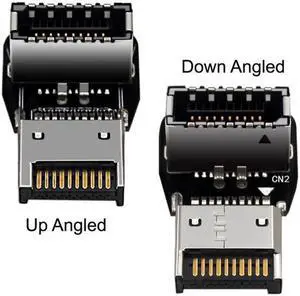 Aomoproing  2pcs USB 3.1 Front Panel Header Male to Female Type-E Motherboard Extension Data Adapter