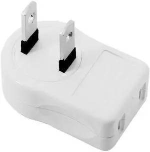 Aomoproing NEMA 1-15P USA Outlet Saver Power Extension Adapter 2-prong 2 Outlets 90 Degree Left Right Angled