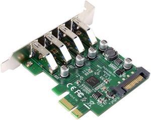 Aomoproing  Low Profile 4 Ports PCI-E to USB 3.0 HUB PCI Express Expansion Card Adapter 5Gbps for Motherboard