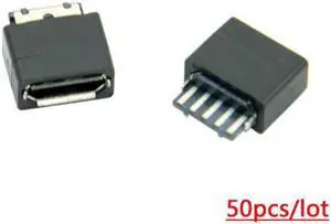 Aomoproing  50Pcs Type B Micro USB Female 5 Pin Jack Port Socket Connector Solder Type Repair Parts
