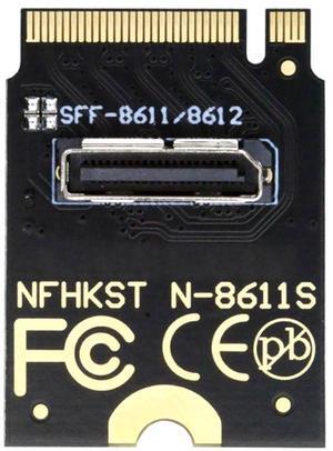 Aomoproing 2230 PCI-E4.0 M.2 M-key to Oculink SFF-8612 SFF-8611 Vertical Host Adapter for NVME U.2 SSD eGPU
