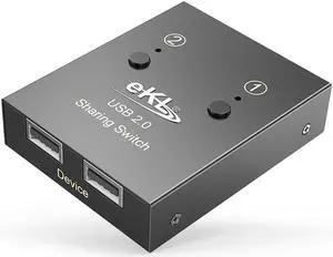 2 Ports USB 2.0 Switch Hub 2 in 2 out for Manual Sharing Keyboard Mouse Printer and U-disk Desktop PC Computer