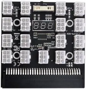 Aomoproing 1200W Server PSU Power Supply Breakout Board Adapter with 17 Ports ATX 6 Pin for DPS-800GB 1200FB 1200QB