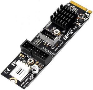 Aomoproing 5Gbps Type-E USB 3.1 Front Panel SocketUSB 2.0 to NVME NGFF M-Key Express Card VL805 Adapter for Motherboard