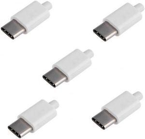 Aomoproing  UC-050-WH-5PCS 5set DIY 24pin USB 3.1 Type C USB-C Male Plug Connector SMT type with 3.5mm SR and Housing Cover