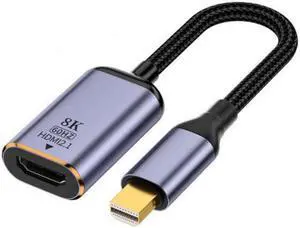 Aomoproing Mini DisplayPort 1.4 Source to HDMI 2.0 Display 8K 60hz UHD 4K MINI-DP to HDMI Female Monitor Adapter Cable