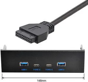Aomoproing USB-CUSB 3.0 HUB 4 Ports Front Panel to Motherboard 20Pin Connector Cable for 5.25" CD-ROM Bay