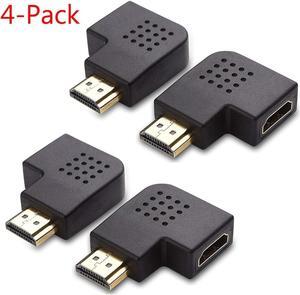 HDMI Male to Female Adapter, 4 Pack 90 and 270 degree Right Angle HDMI to HDMI Converter, 4K 3D HDMI Extender for 1080P HDTV PC HDMI Port Device